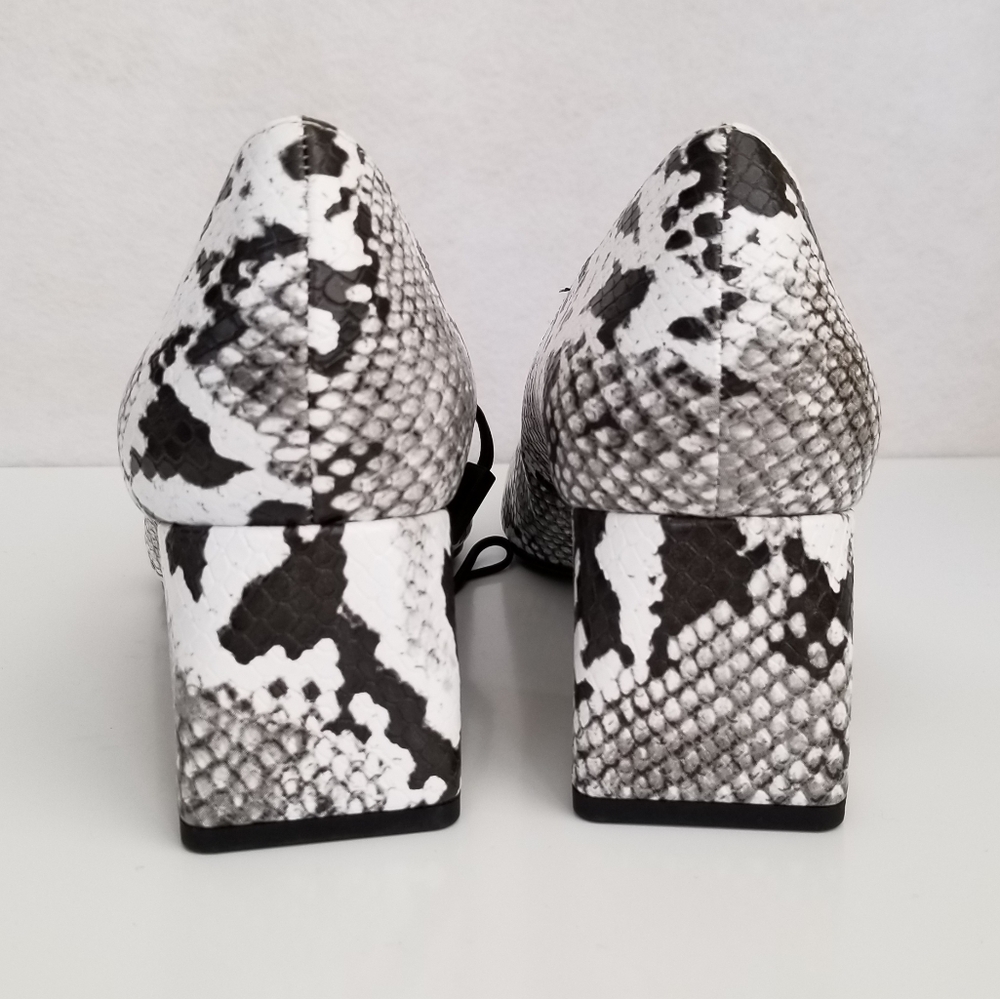 New Zara Trafaluc Python Snakeskin Block Heels - image 3
